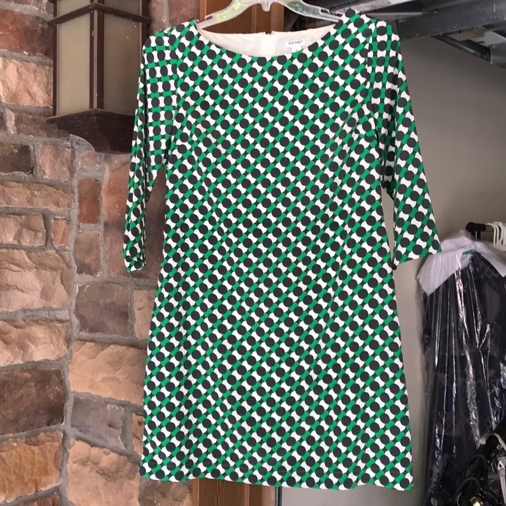 3/4 Sleeve Polka Dot Multicolored Dress